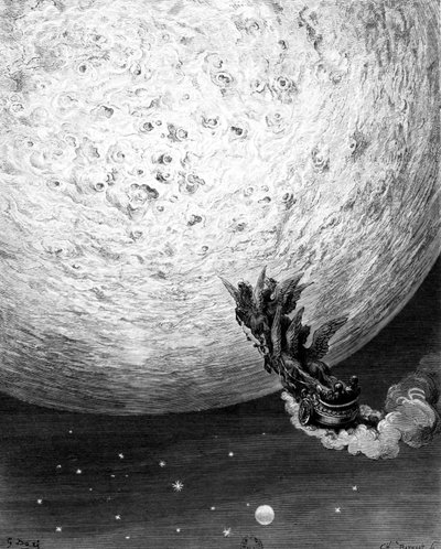 Astolfo on the Moon, Stanza 70, Canto XXXIV from The Frenzy of Orlando by Ludovico Ariosto, 1879 by Gustave Dore